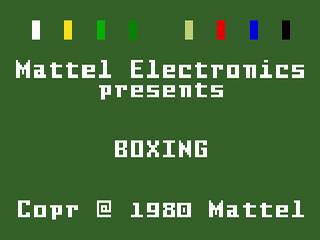 Boxing title screen for Intellivision